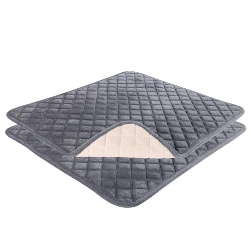 Yoljun 2PCS Washable Incontinence Bed Pads, Waterproof Washable Seat Pads Grey Reusable Incontinence Sheets absorbent Pads Chair Protector for Adult Children Baby Pet Mat(55x50cm)