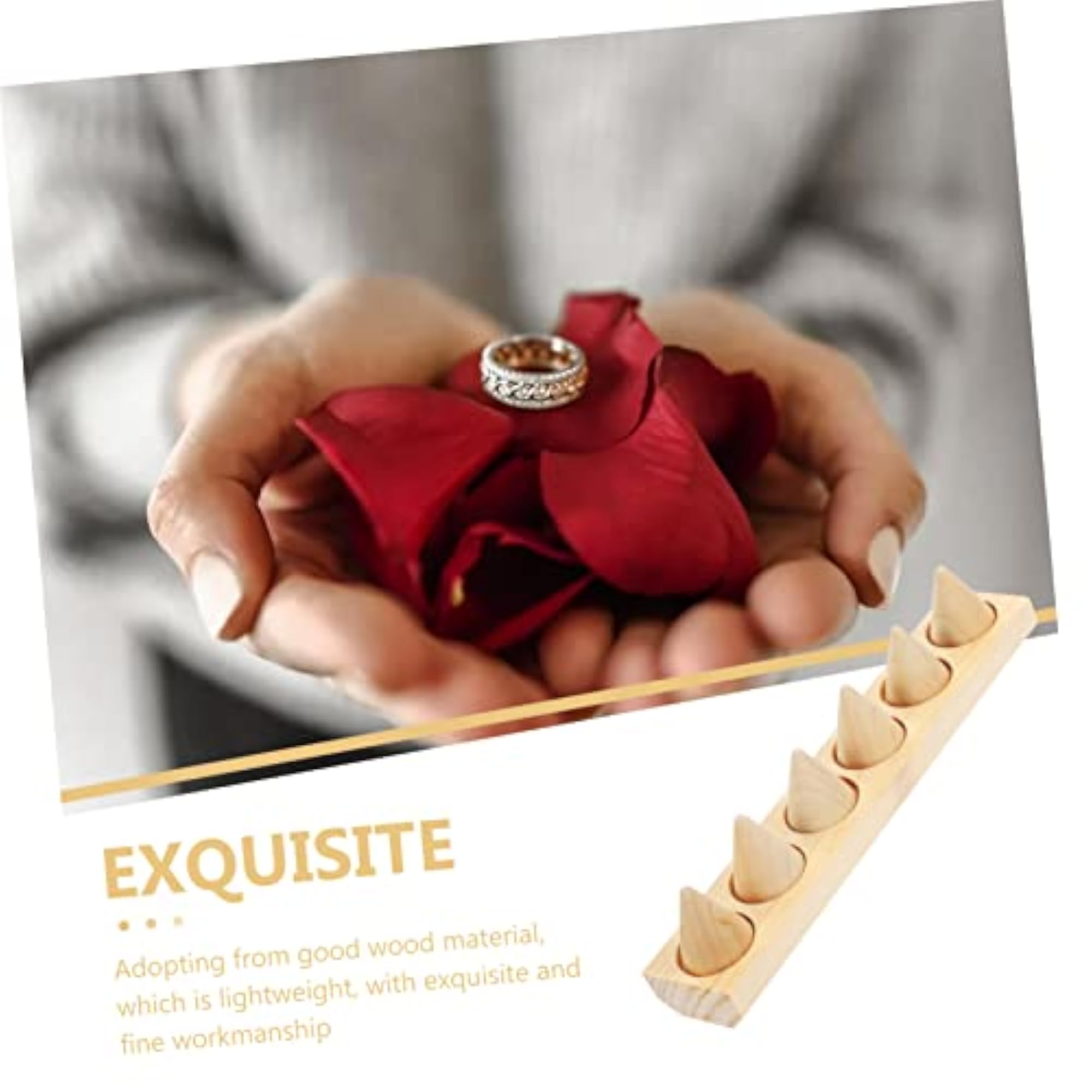 3pcs Multi-layer Wooden Cone Ring Holder