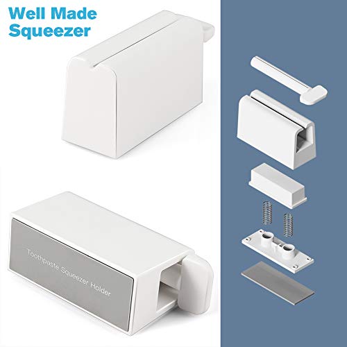 bezox minimalist toothpaste tube squeezersset of 2 toothpaste roller squeeze tool eco-friendly toothpaste holder dispenser - white