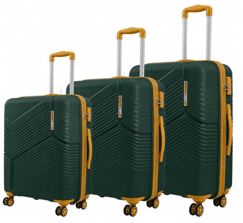 Image of Safari Carter Hard-Sided Polypropylene Luggage Trolley Bag, 3 Years Warranty (Dusk Green - Color Matching, Set of 3 (55 /67 /76))