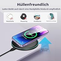15W Wireless Charger, Induktive Ladestation für iPhone 18/17/16/15/14/13/12/Pro/Max/Plus/Mini/XS/XR, AirPods, Induktions Kabelloses Ladegerät für Samsung Galaxy S25/S23/S22/S21/S20/Note 20, 2 Pack – Ansicht 3