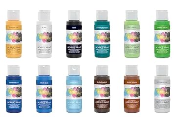 Artiste Set of 12 Landscape Themed Acrylic Paints 59ml/2Oz, Quick-Drying Professional Art, Craft and Hobby Artists Paint, Travel Artists, Vibrant Colour, Water-Based Paints Cover All Surfaces