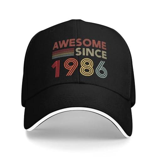 Casquette 1986 contre le soleil d'été : style snapback et respirant pour anniversaire 40 ans