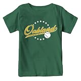 Oakland Baseball Vintage Kid's Fan T-Shirt (Green Shirt, YXL)