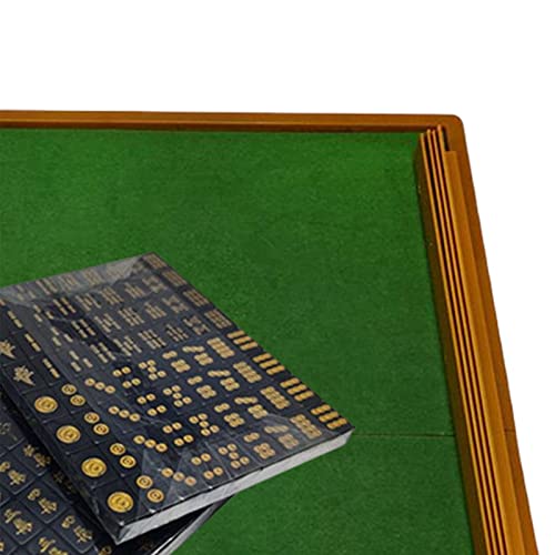 Mahjong con 144 fichas y mesa plegable portátil miniatura 7