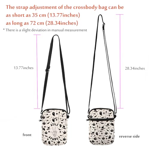 Spooky Season Messenger Bag Halloween Party Crossbody Purse Bag Horror Skeleton Bat Pumpkin Carry-on Bag3