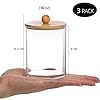 Tbestmax 295 ml bomullspinn/boll/dynhållare, Qtip apotekare burk, klar badrumsbehållare dispenser för förvaring 3-pack trälock #1