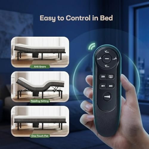 Image of Pipishell Queen Adjustable Bed with 10 Inch Mattress, Smart Electric Bed with Head and Foot Incline, Zero Gravity Bed Frame, Wireless Remote, 4 USB Ports, LED Night Light