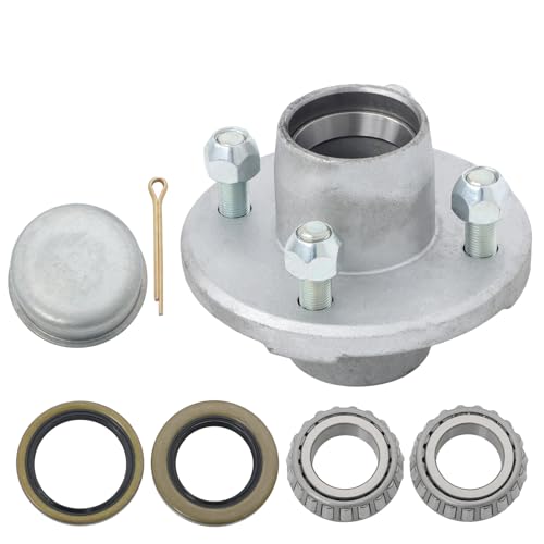 Kit de moyeu de remorque galvanisé GXYWADY 4x4 pouces avec roulements d'essieu de 25mm