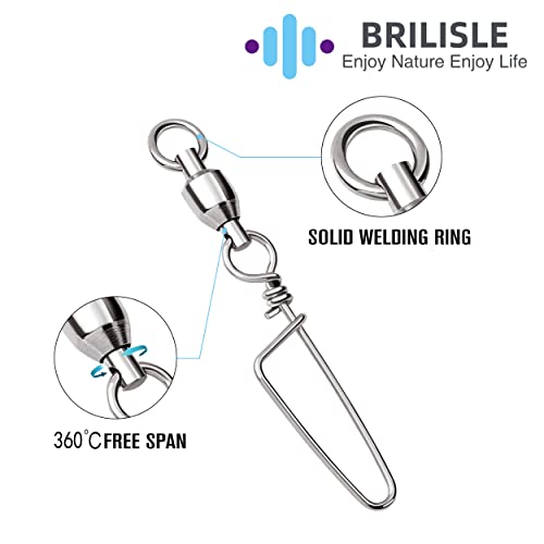 Image of Fishing Snap Swivels Saltwater and Freshwater High Strength Ball Bearing Swivel Corrosion Resistance Stainless