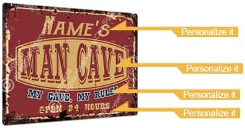 Miniatura 2 de NAME'S MAN CAVE MY CAVE MY RULES - Cartel de metal personalizado para Chic Sign estilo rústico vintage, retro, cocina, bar, pub, cafetería,