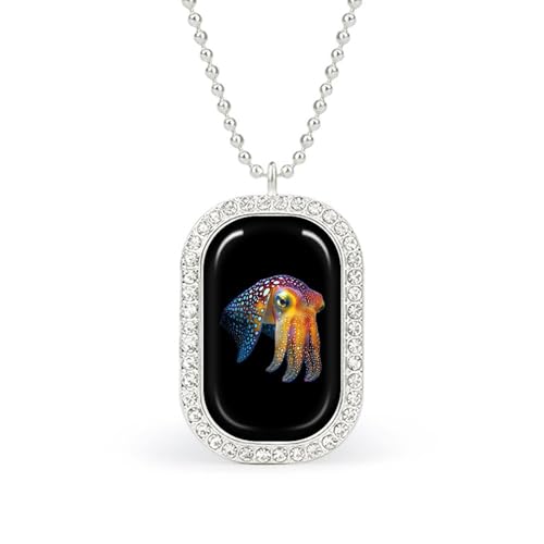 Cuttlefish Glowing Squid Beautiful Pendant Necklace Jewelry with Diamond Necklaces for Women