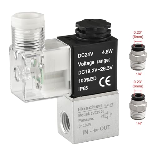 Heschen Elektrisches Pneumatisches Magnetventil 2V025-08 24VDC PT1/4 2/2 Wege Normally Closed CE IP65