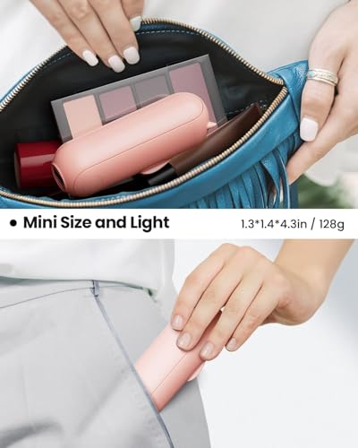 Image of Desidiya Mini Handheld Personal Portable Folding Cooling Hand Fan Rechargeable With 3 Speed Pocket Fan For Home Office Travel Use By Women And Men (Pink) ,8 Centimeter