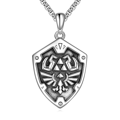 VONALA Zelda Halskette 925 Sterling Silber Anime Anhänger Kette Zelda Schmuck Geschenke für Herren Damen Jungen