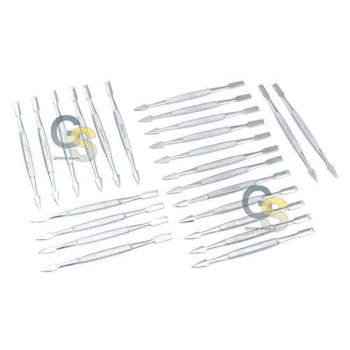 G.S New 24 PCS OF PROFESSIONAL UPGRADE NAIL CUTICLE PUSHER CHROME PLATED STAINLESS STEEL