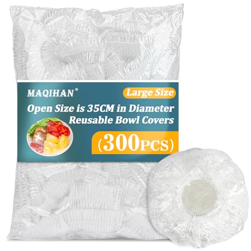Image of MAQIHAN 300 Bowl Covers Bread Proofing - Extra Large Plastic Wrap for Food