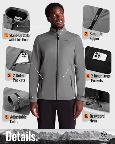 Veste softshell impermeable et coupe-vent avec fermeture eclair XL - 4