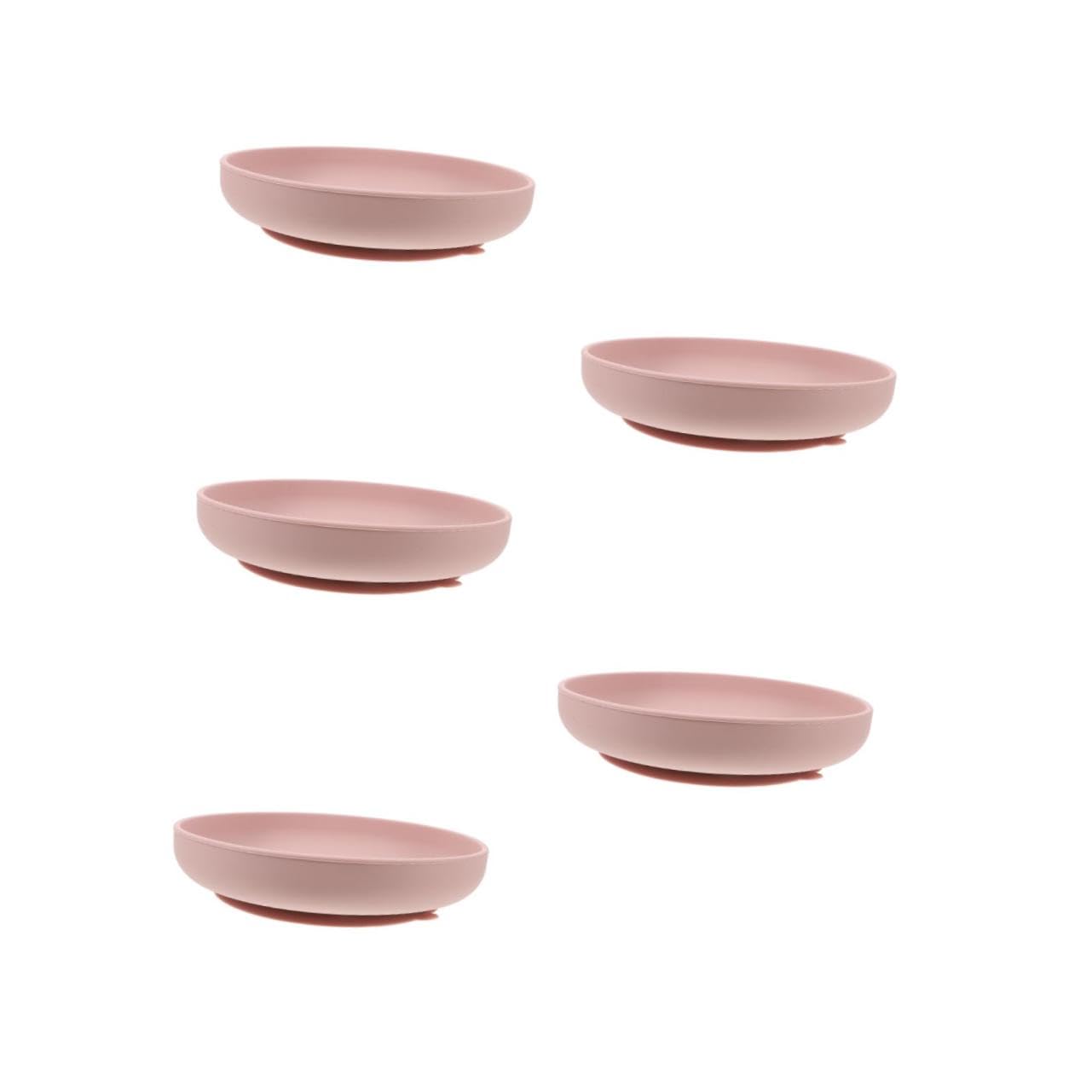 FRCOLOR 5 Piezas Plato de Silicona con Ventosa Antideslizante para Personas Mayores y Discapacitadas Derrames Utensilio Adaptativo Portátil para Alimentación Independiente