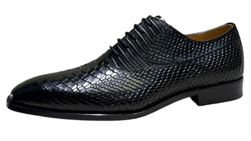 Santimon Men's Genuine Leather Oxfords Formal Dress Shoes, Lace-Up Luxury Casual Shoes for Business, Wedding & Party