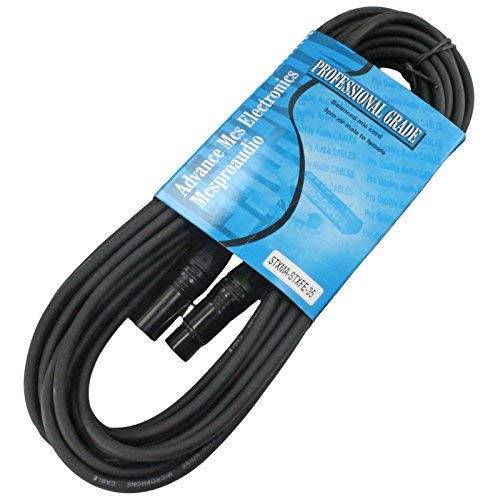 MCSPROAUDIO 2 Pack 3 pin Male to Female XLR Cable with Black Straight connectors (35 FT Foot Feet)