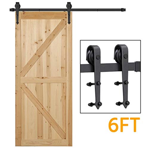 Yaheetech 6 Ft Barn Door Hardware Sliding Garage Closet Cabinet Door Hardware Track