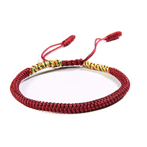 COLORFUL BLING Handmade Weave Tibetan Buddhist Woven Knots Bracelets Mens Womens Lucky Red String Bracelets for Protection Jewelry3