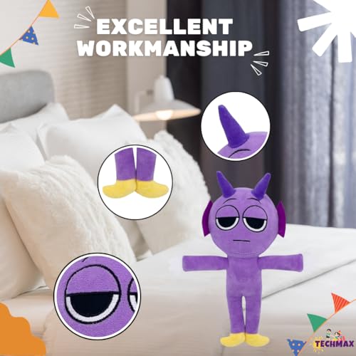 Image of Customized Text Purple Standing Sprunki Plush Toys