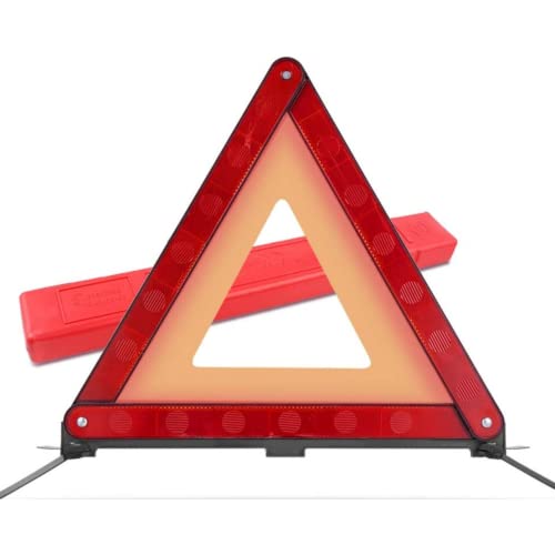 SQUADO - Triangle de voiture homologué pliable avec étui kit de sécurité routière signal d'urgence réfléchissant réfléchissant véhicule en arrêt
