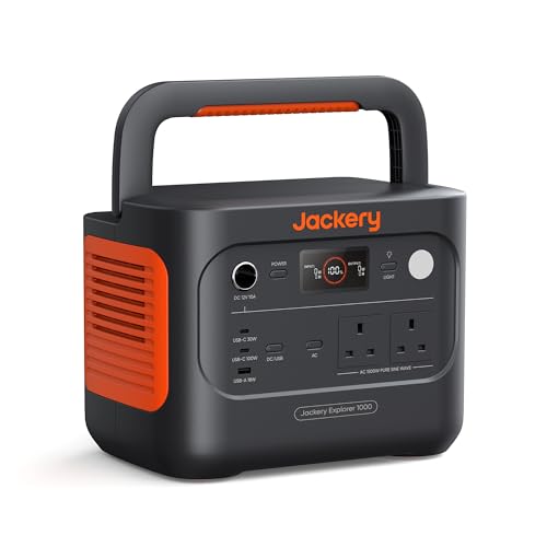 Jackery Explorer 1000 v2 Portable Power Station(2024 New),1070Wh LiFePO4 Battery,1500W AC/100W USB-C Output, 1 Hr Fast Charge, Solar Generator for Outdoor Camping,Off-grid Living,RV,Emergenc