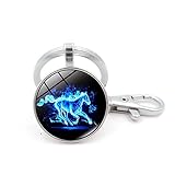 Tasche beliebtes Geschenk WZLDP Laufen Mustang-Karte Keychain Weinlese-Zeit Gem Schlüsselanhänger - Rund - Neuheit-Geschenk (Color : Silver)