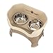 Neater Feeder Deluxe Mess Proof Dog Bowls Elevated for Large Dogs – Made in USA – No Spill Raised Dog Food Bowl Stand w/Leg Extensions – Stainless Steel Dog Food and Water Bowl Set – Cappuccino
