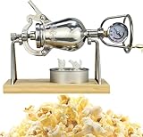 Handheld Popcorn Maschine, Mini Manuelle Popcorn Maschine aus 304 Edelstahl mit Sicherheitsventil,...
