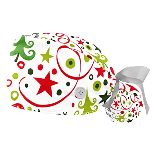 Chapeaux de travail motif sapin de Noël étoilé à pois JDEZ (lot de 2)