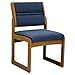 Wooden Mallet Dakota Valley Armless Guest Chair Light Oak Finish, Wine Upholstered Sled Base
