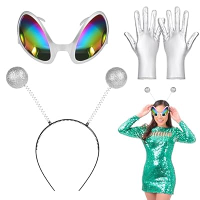 Ainiv 3 Piezas Gafas Extraterrestres con Lentes Arcoíris y Diadema de Antena con Guantes Alienígenas Accesorios de Disfraz Diadema Alien para Fiestas de Disfraces para Adultos y Niños Halloween | Ya disponible en tu tienda friki favorita! En mundofriki.es! Ainiv 3 Piezas Gafas Extraterrestres con Lentes Arcoíris y Diadema de Antena con Guantes Alienígenas Accesorios de Disfraz Diadema Alien para Fiestas de Disfraces para Adultos y Niños Halloween | Ya disponible en tu tienda friki favorita! En mundofriki.es!