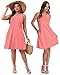 OFEEFAN Womens Pleated Front Tank Dresses Fashion Spring Sleeveless Pockets Sundresses Casual Summer Coral L