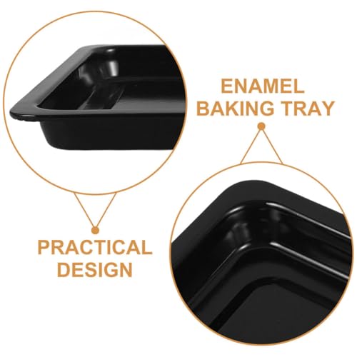Bandeja HEALLILY rectangular de esmalte negro que soporta alta temperatura en horno 4