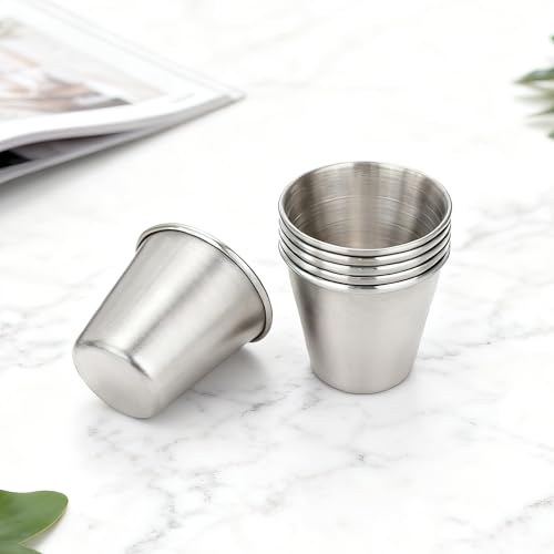 Verres à liqueur en acier inoxydable de 30 ml | Lot de 24 gobelets réutilisables