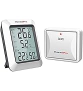 ThermoProサーモプロ 湿度計 温湿度計ワイヤレス 室外 室内温度計 最高最低温湿度値表示 高精度 LCD大液晶画面 置き掛け両用タイプ マグネット付 TP-60S