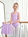 Zaclotre Dance Leotard for Girls Toddler Sleeveless Hollow Back Ballet Dress Outfit with Removable Skirt Combo Lilac