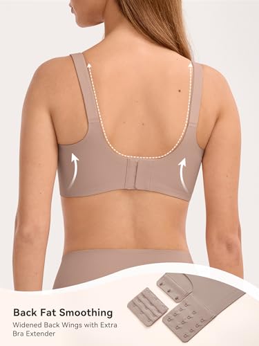Image of LUCKMEEY Mesh Bras for Women No Underwire Wireless Bras Seamless Push Up Full Coverage Bras Comfortable Bra Everyday Bra