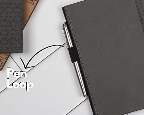 Image of Leather Hard Bound Notebook A5 Journal Diary For Office Use With Mobile & Card Holder Or Pen Loop Dairy For Personal |Ruled Pages With Strap Bookmark Journal Notebook (B130)