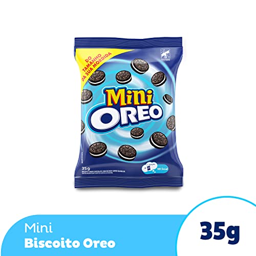 Mini Biscoito Chocolate Recheio Baunilha Oreo Pacote 35g