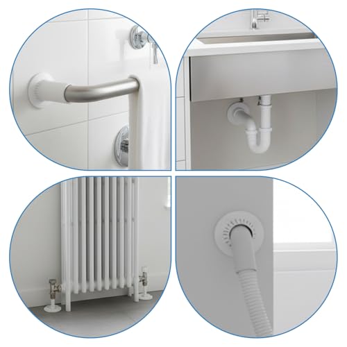 5Pcs Plumbing Cover Plates, Wall Split Flange, Escutcheon, Larger Trim Rings, Plastic Radiator Escutcheon, Water Pipe Drain Line Cover Collar, Flange Water Pipe Cover Decoration (2.36-3inch, White)