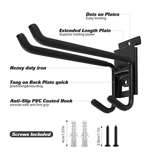 Odoland 4 Ski Slatwall Hooks Wall Storage Rack with 4 Ski Strap Carrier, 2 Pairs of Snowboard Rack Wall Mount, Home and Garage Heavy Duty Storage Hanger