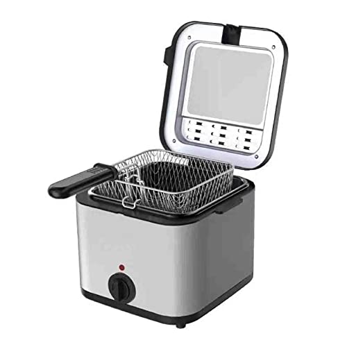 Deep Fat Fryer, 2.5 Litre Stainless Steel With Mesh Basket - Temperature Control, Safety Handle, Viewing Window - Easy Clean - Ideal for Fried Chicken, Chips
