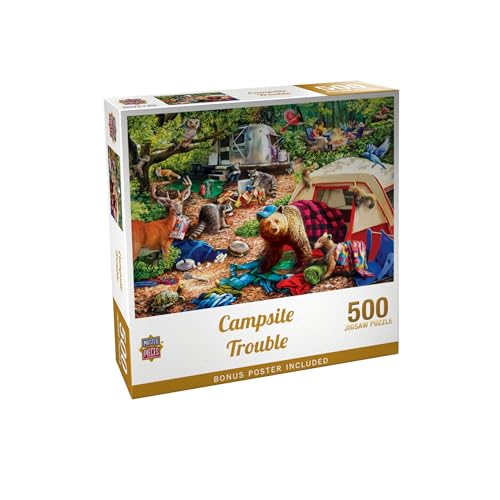 Image of Masterpieces Campsite Trouble Jigsaw Puzzle - 500 Pieces for Adults - Adult Puzzles