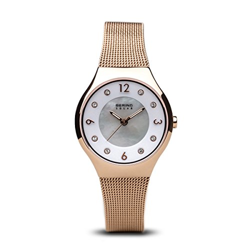 Bering Women Analog Solar Collection Watch With Stainless Steel Strap & Sapphire Crystal 14427-366 #TOP11