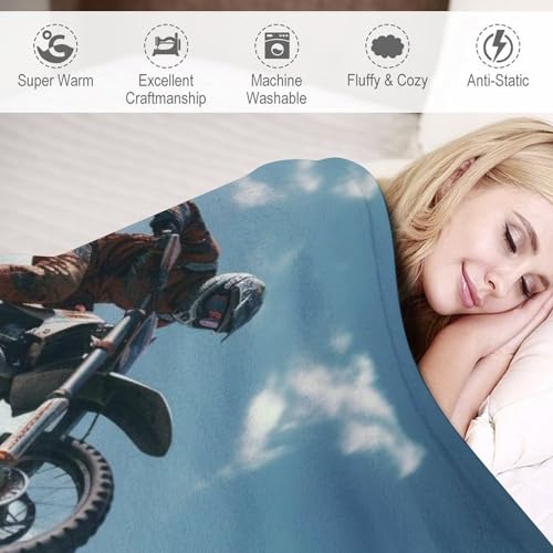 Couverture polaire motocross douce de qualité supérieure pour lit - 4